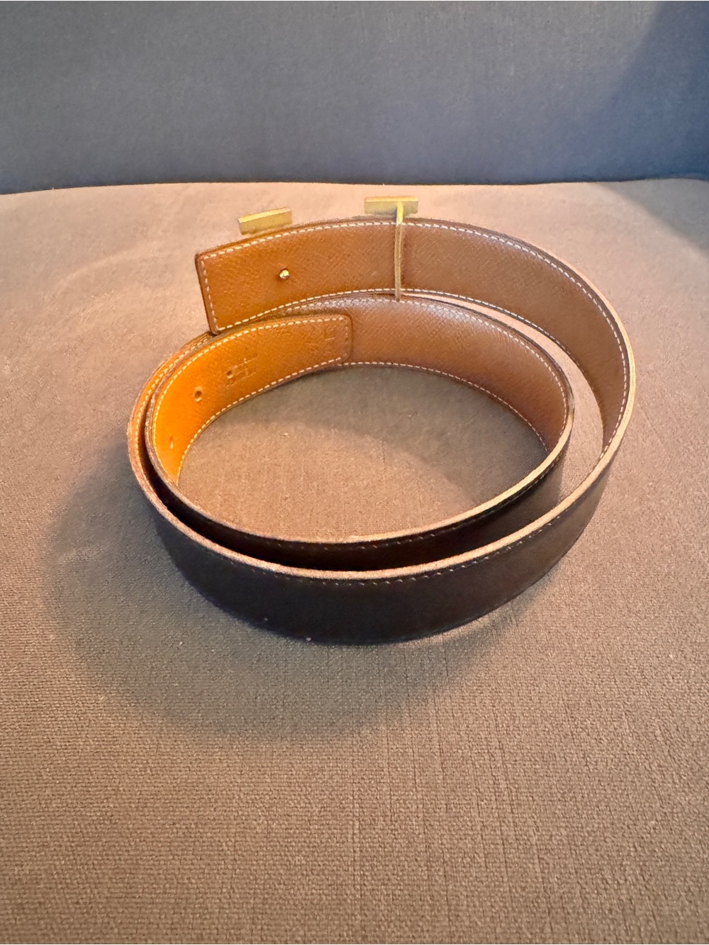 Hermès Reversible H Belt Size 72 Gold Buckle Box Calf Leather 2011 - Picture 5 of 8